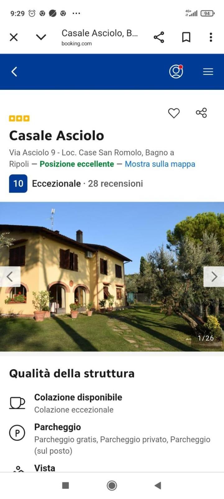 Casale Asciolo Bed & Breakfast Bagno A Ripoli Exterior photo